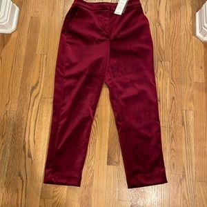 NWT Express dark red velvet cropped pants size 8